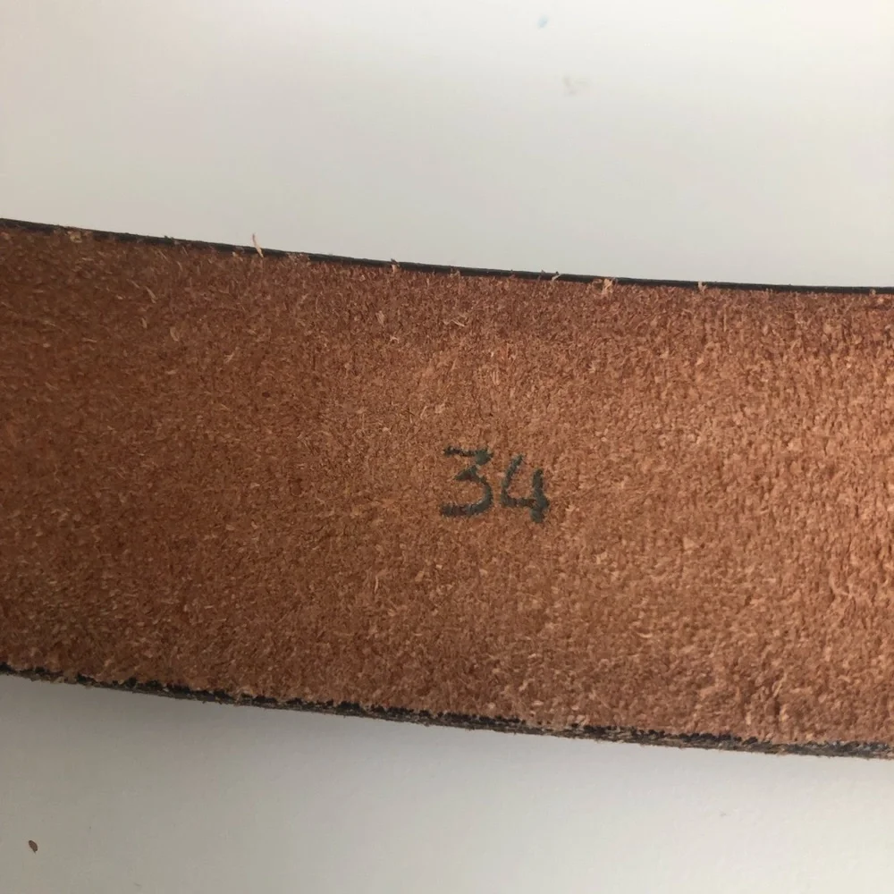 Brown Tooled Leather Belt with Camouflage Deer Buckle